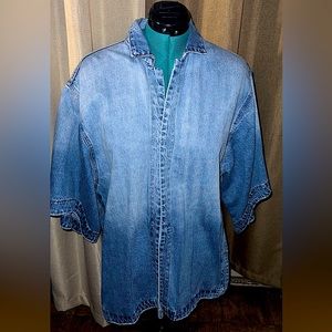 Denim Open front Kimono with side ties sz14-16